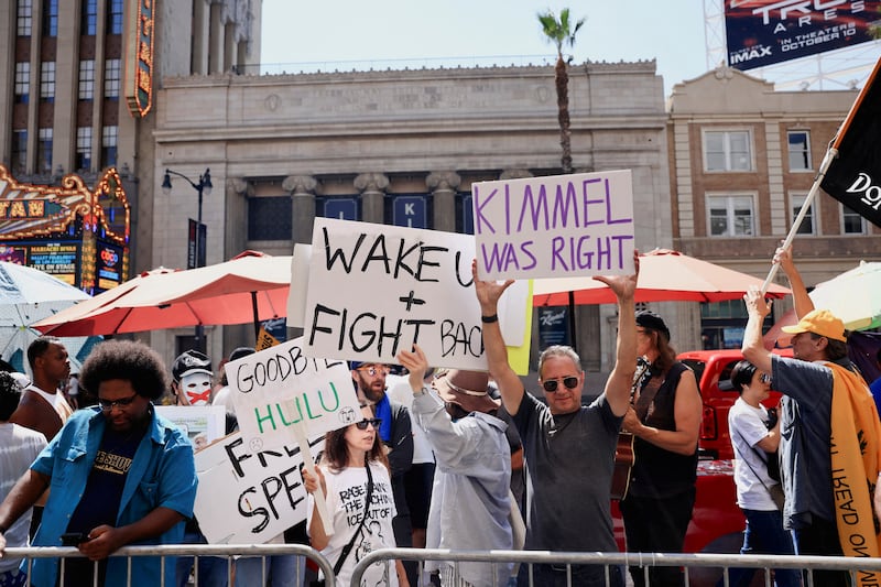 Disney temporarily suspended Kimmel's show for remarks he made regarding Charlie Kirk’s assassination, prompting protests. Kimmel returned to the air Tuesday.