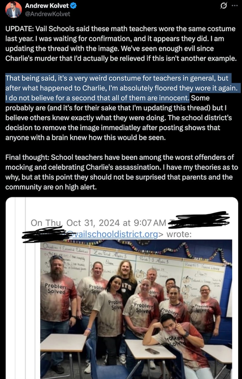 Screengrab of Andrew Kolvet X post.