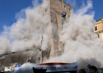Torre dei Conti Partially Collapses in Rome, Causing Injuries