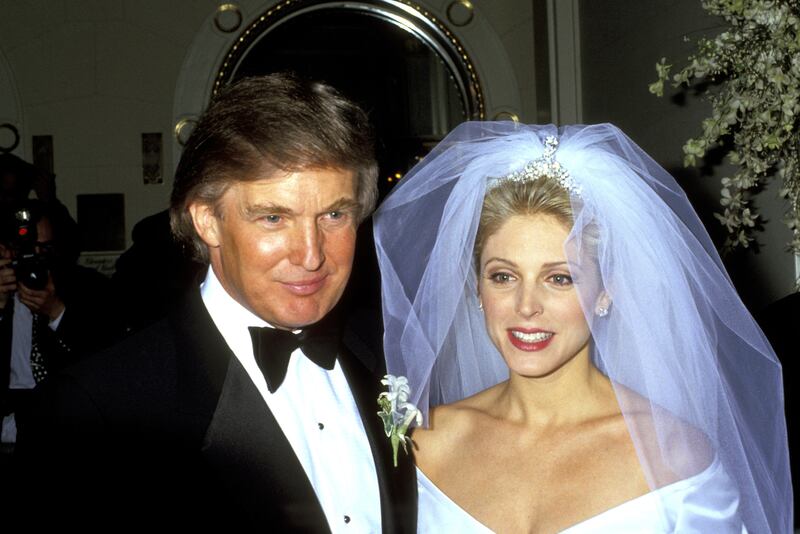 Donald Trump and Marla Maples at their wedding.