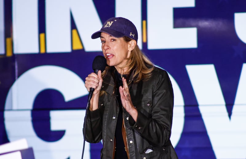 Democratic New Jersey gubernatorial candidate, Rep. Mikie Sherrill, on November 3, 2025 in Montclair, New Jersey.