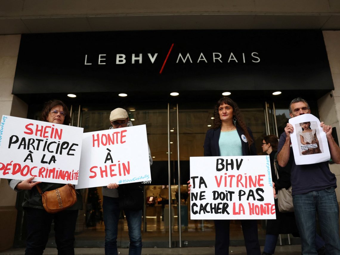 What sparked a French furore over a Shein store in Paris?