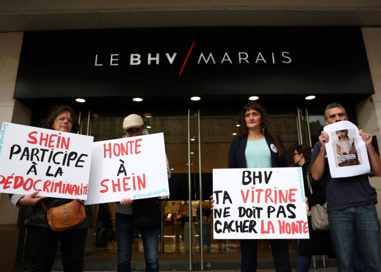 What sparked a French furore over a Shein store in Paris?