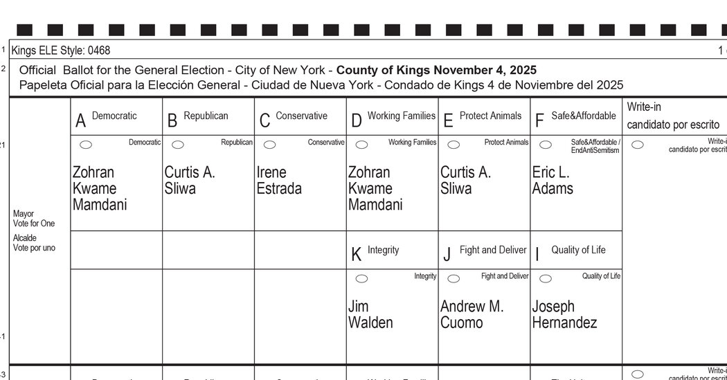 Why Zohran Mamdani and Curtis Sliwa Are on the Ballot Twice for N.Y.C. Mayor