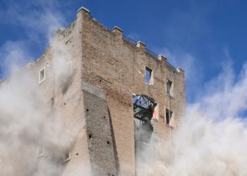 Worker trapped for 11 hours after collapse of medieval tower in central Rome