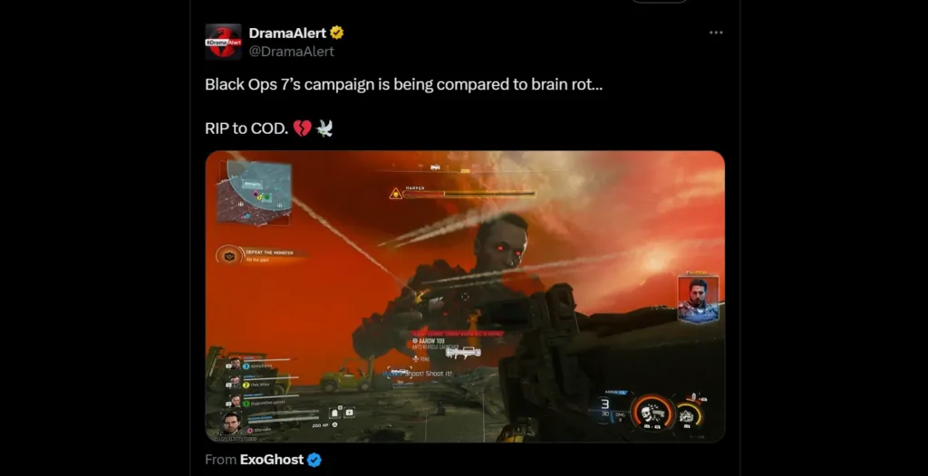 BO7 Viral Brain Rot Tweet