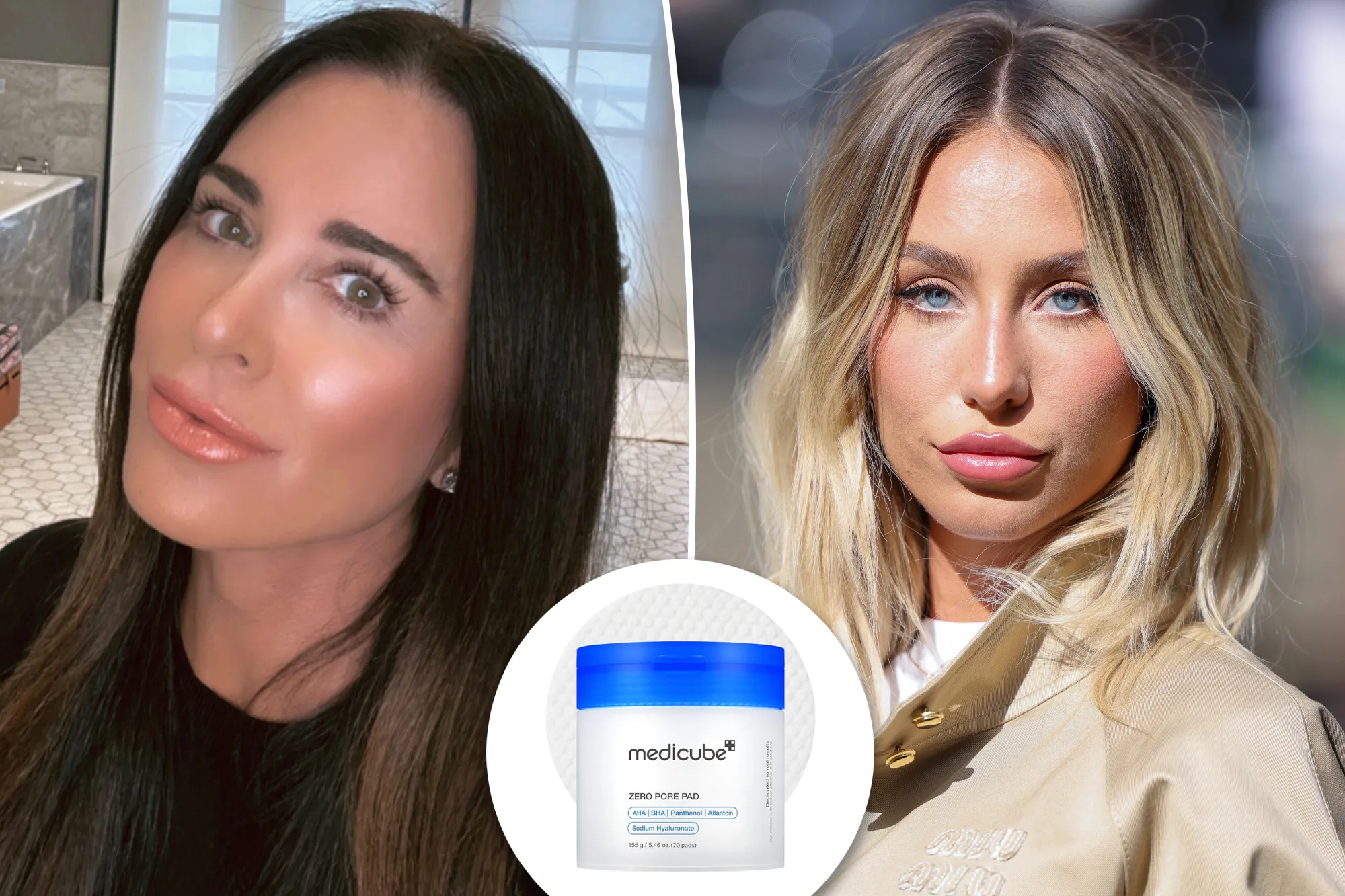 Kyle Richards and Alix Earle and Medicube Zero Pore pads.