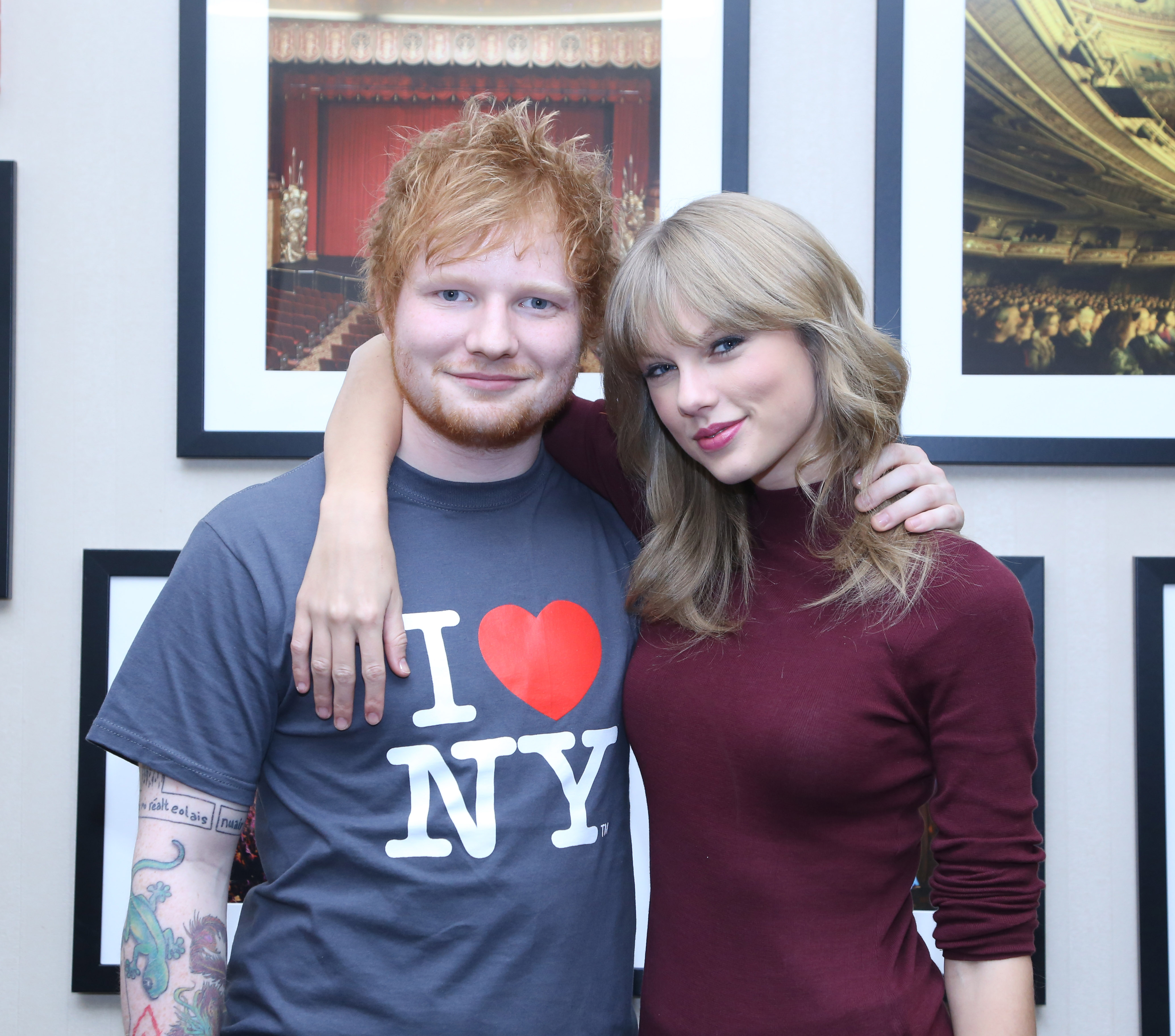 Ed Sheeran and Taylor Swift backstage at Madison Square Garden.
