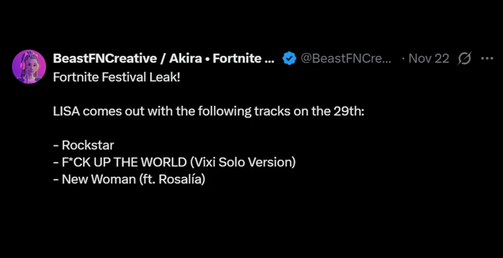 Fortnite Lisa Jam Tracks Leak