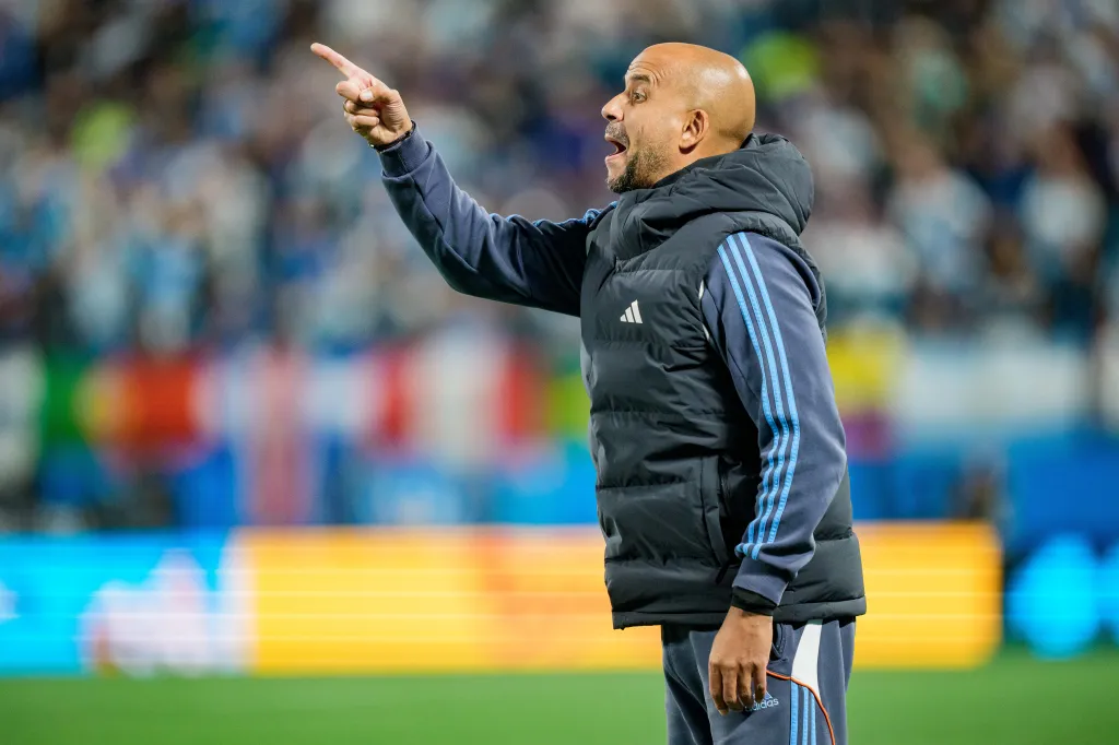 Head coach Pascal Jansen of New York City FC reacts during the match.