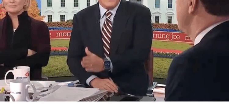 ‘He didn’t say it!’ Morning Mika rushes to deflect as furious husband almost drops F-bomb