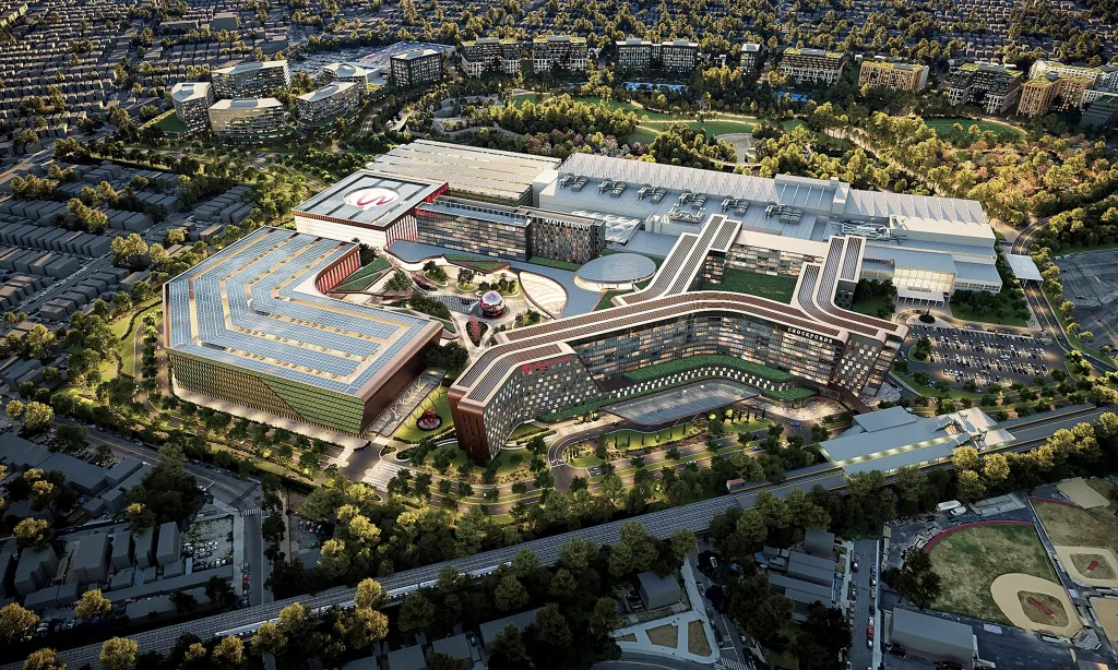 Illustration of the Resorts World casino in Queens, New York.