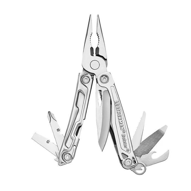 A silver multi-tool. 