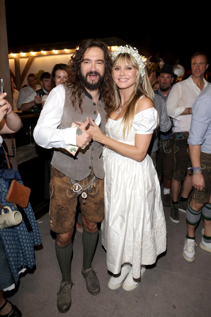 Heidi Klum and husband Tom Kaulitz celebrating at Oktoberfest.