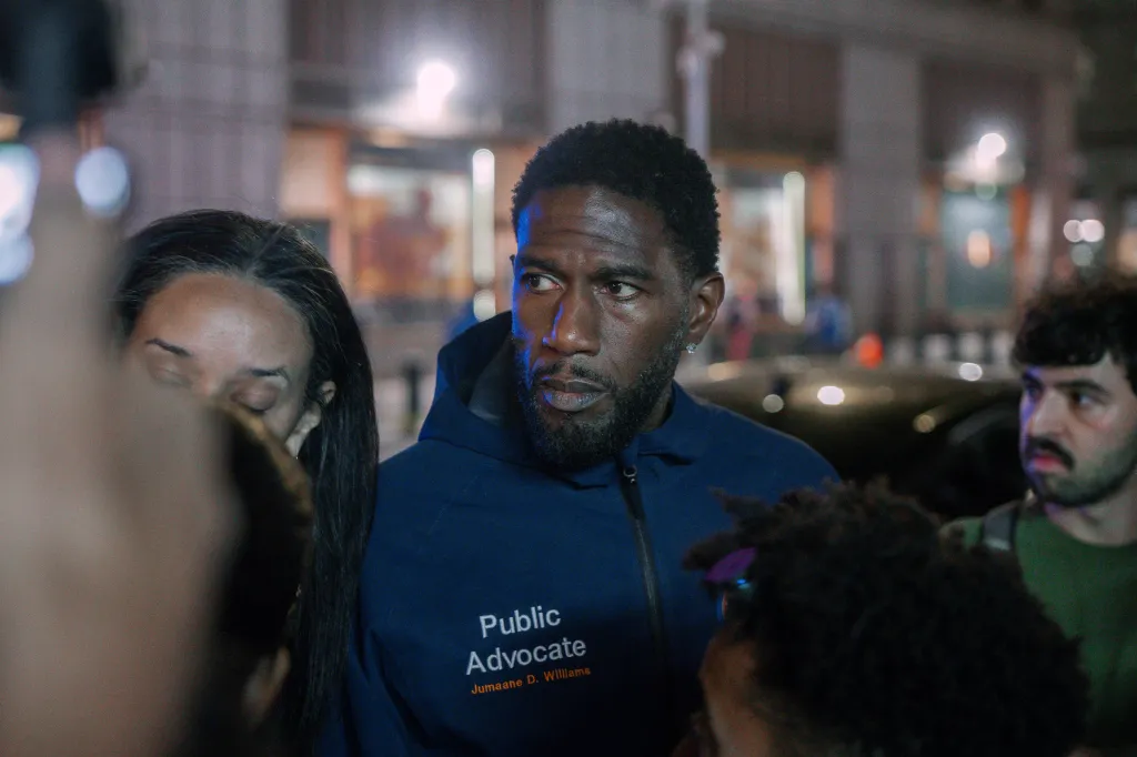 Jumaane Williams, Public Advocate of New York City, participating in a protest.
