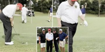 Trump sinks impressive chip shot in viral video after latest Biden golf jab: ‘Winning is always nice!’