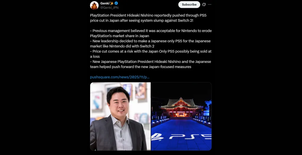 PlayStation Counters Nintendo Switch 2 Japan