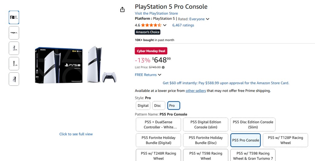 PS5 Pro Amazon Cyber Monday Deal