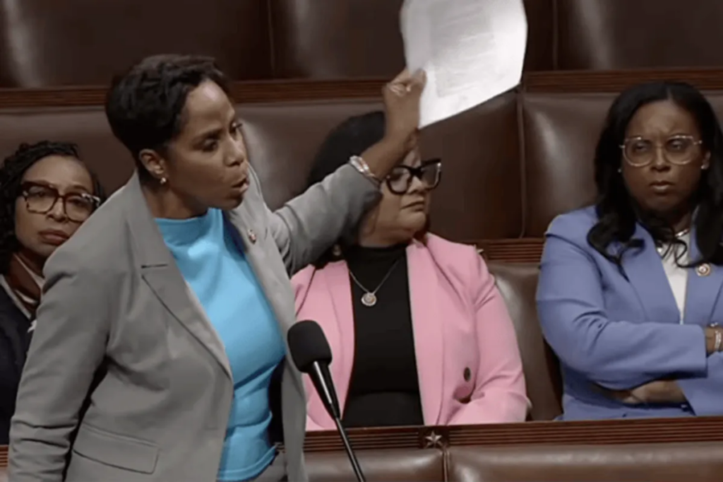 ‘Shut up!’ House floor groans as Republican rebukes Dem for calling Trump a felon