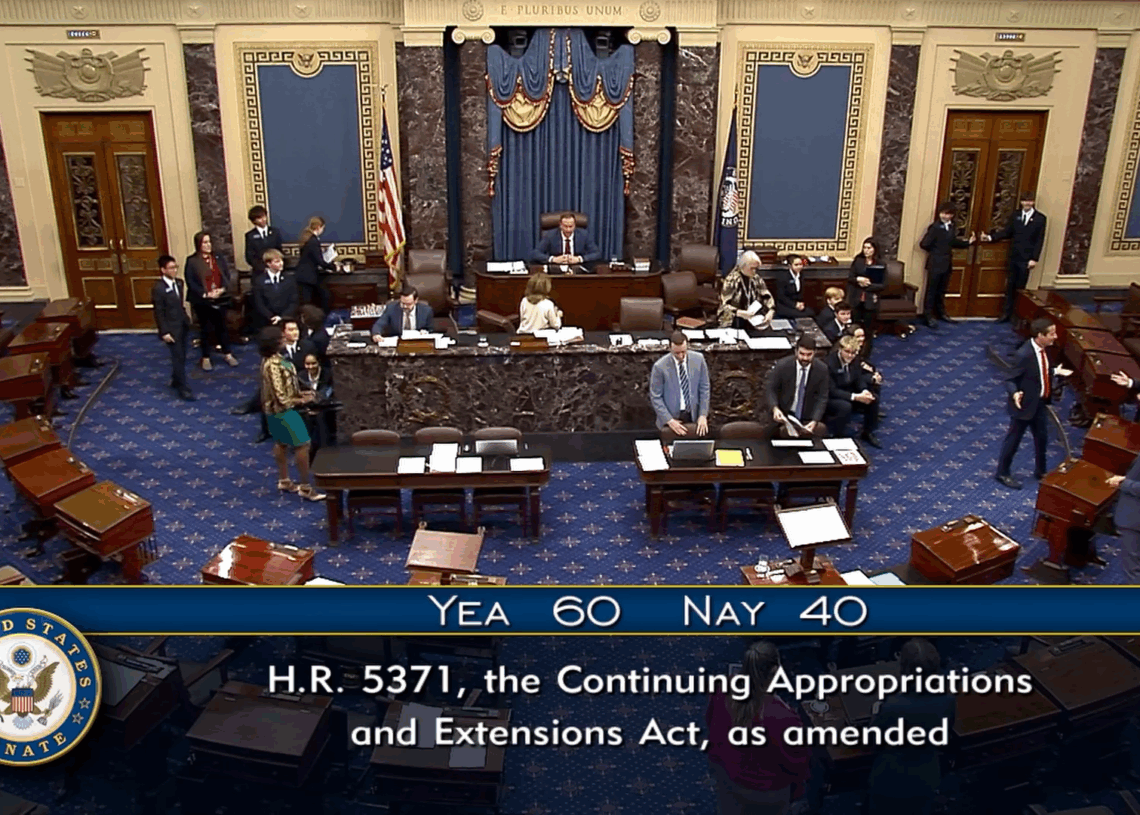 Deal to end government shutdown passes Senate, heads to House