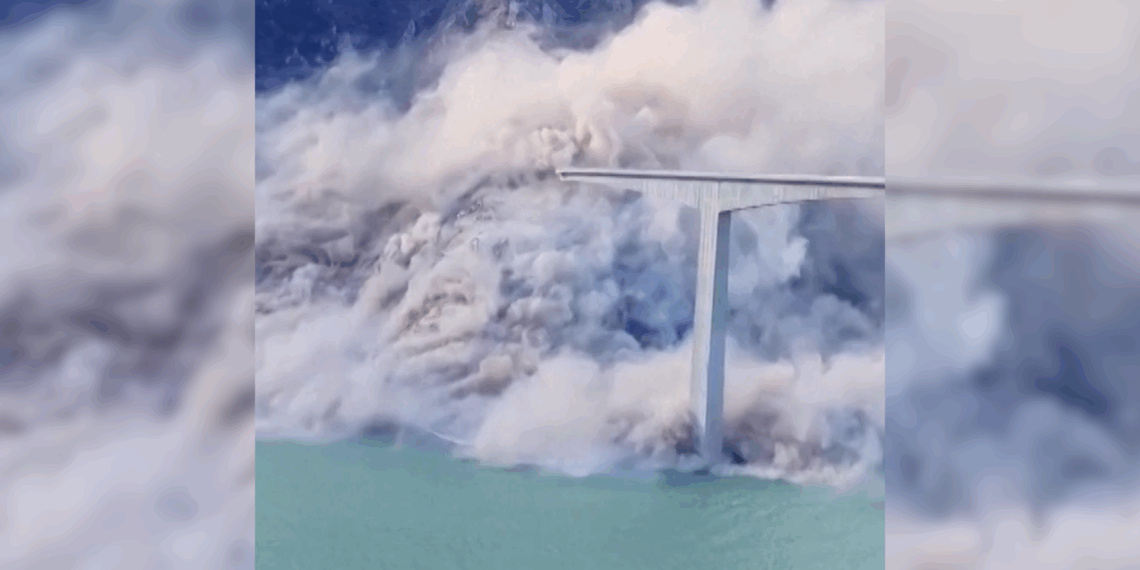 Video shows part of newly built bridge in China collapsing in seconds