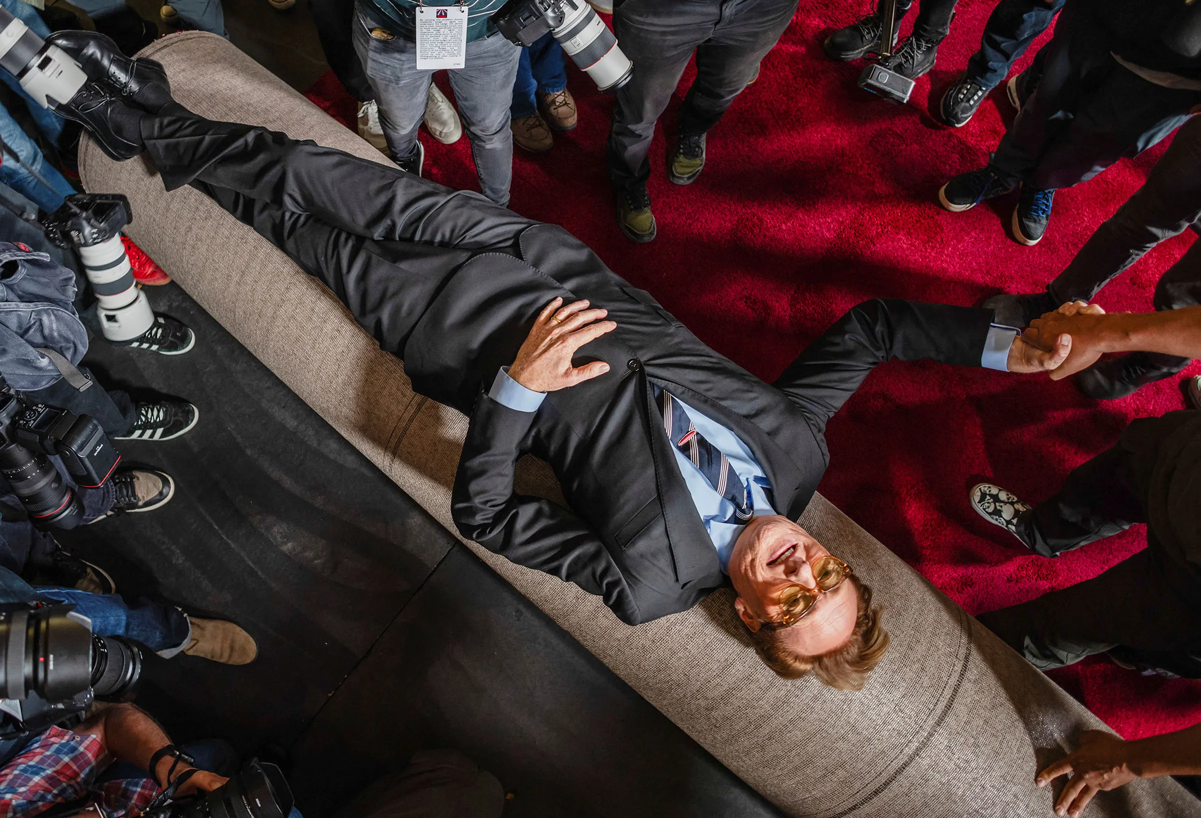 The red carpet is rolled out ahead of the 97th Academy Awards, in Los Angeles