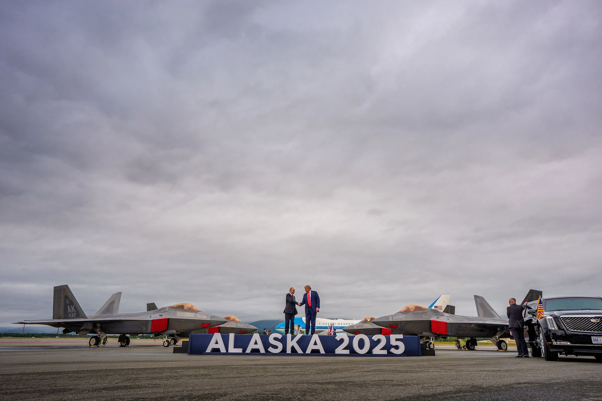 U.S. President Trump And Russian President Putin Meet On War In Ukraine At U.S. Air Base In Alaska