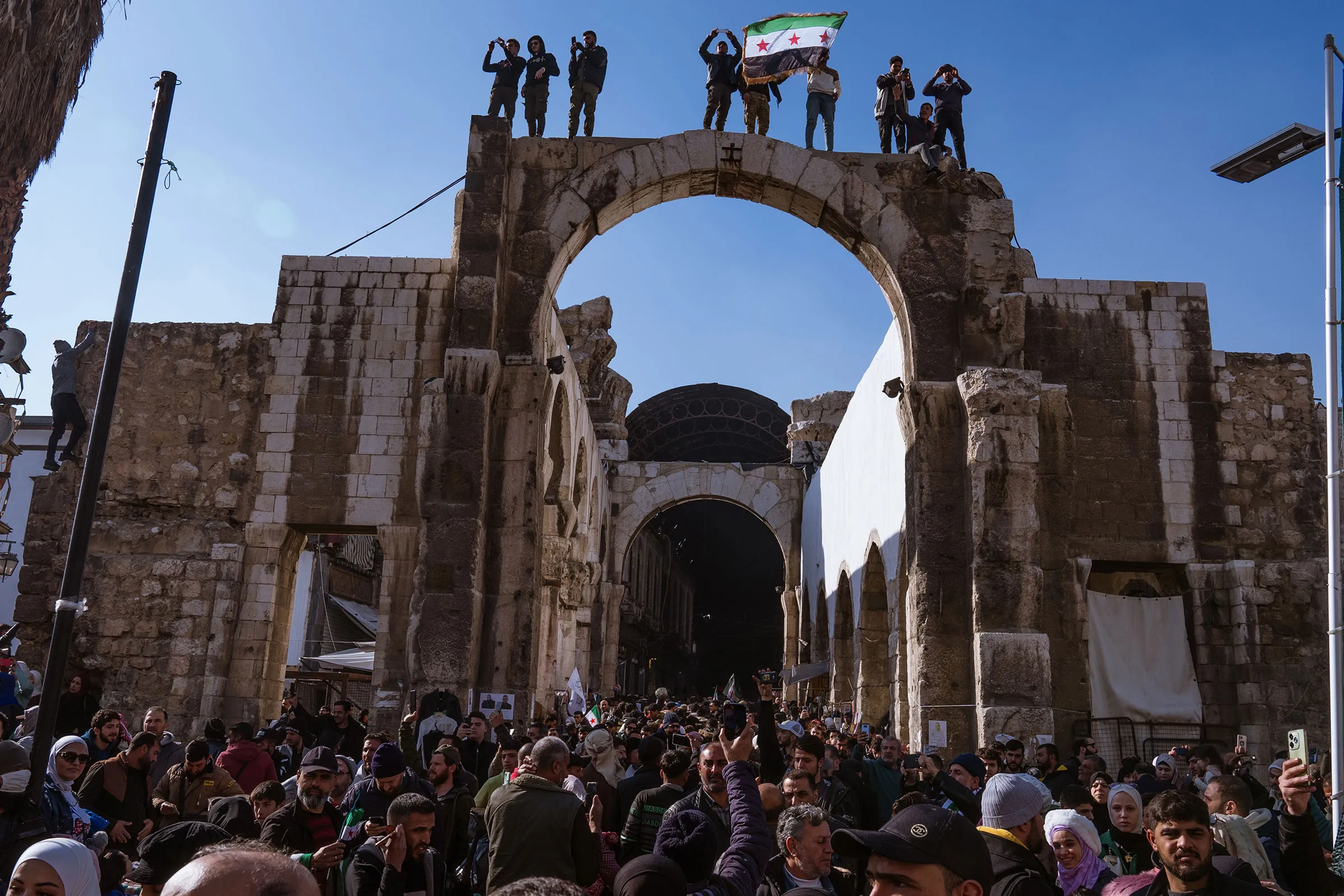Friday prayers at the Umayyad Mosque in Damascus