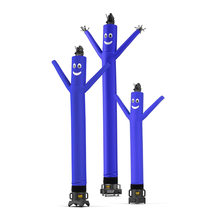 Three blue tube men. 