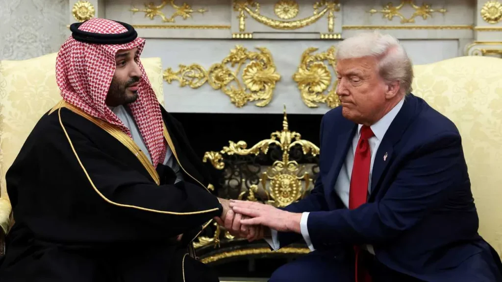 Trump defends Saudi prince as reporter asks about ‘brutal murder’: ‘Embarrass our guest!’