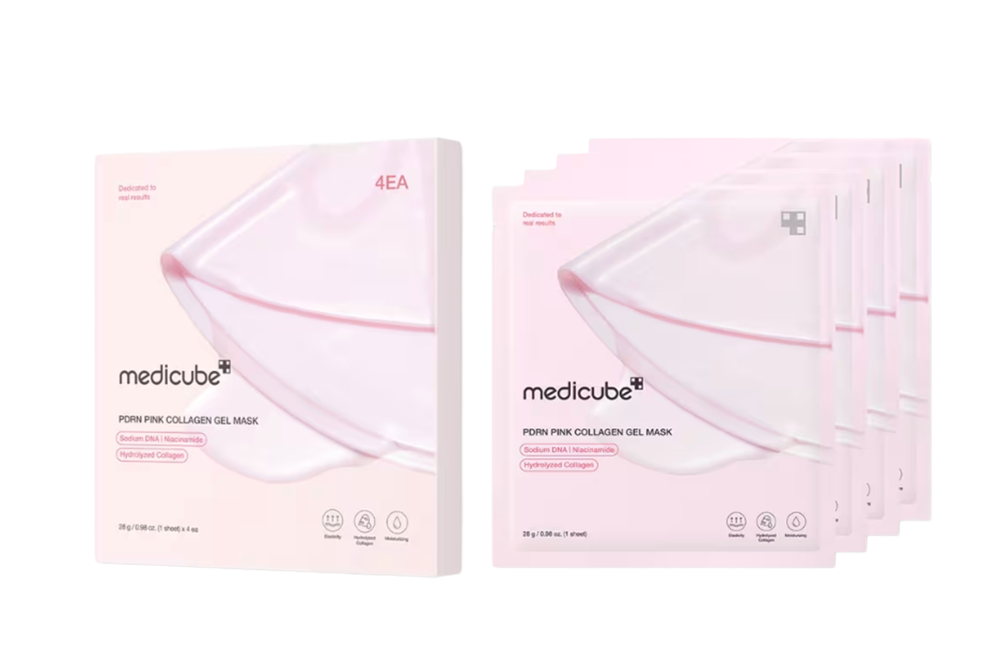 Medicube PDRN Pink Collagen Gel Mask 4-pack.