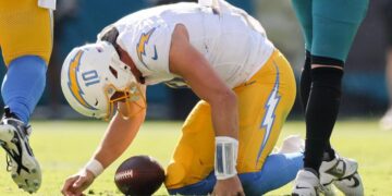 Justin Herbert and Chargers thrashed by Jaguars in worst loss of the Jim Harbaugh era
