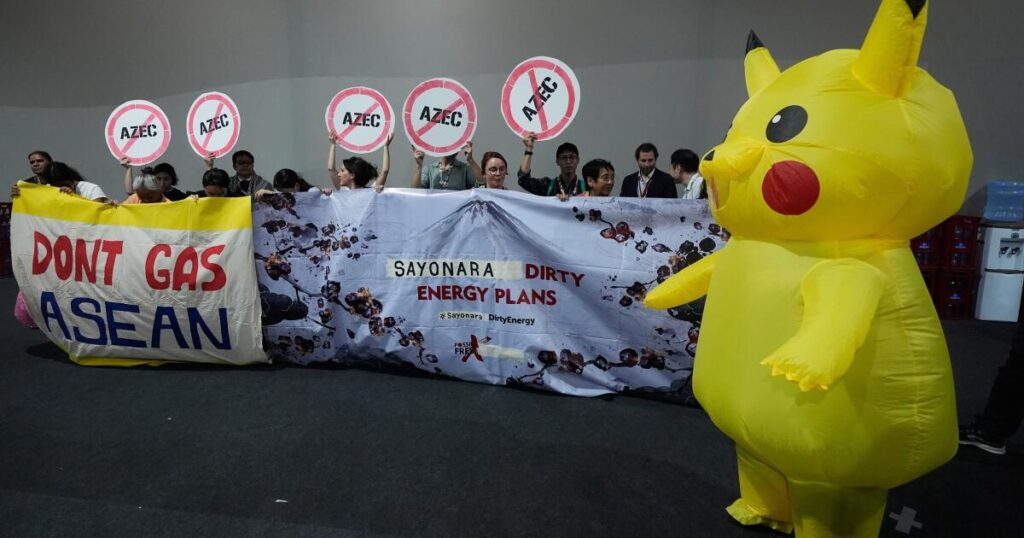 Protesters in Pikachu costumes demand Japan end fossil fuel financing at U.N. climate conference