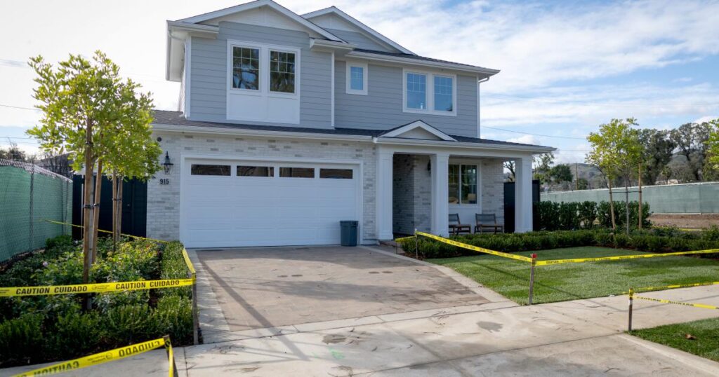 The first home has been rebuilt in the wake of the Palisades Fire