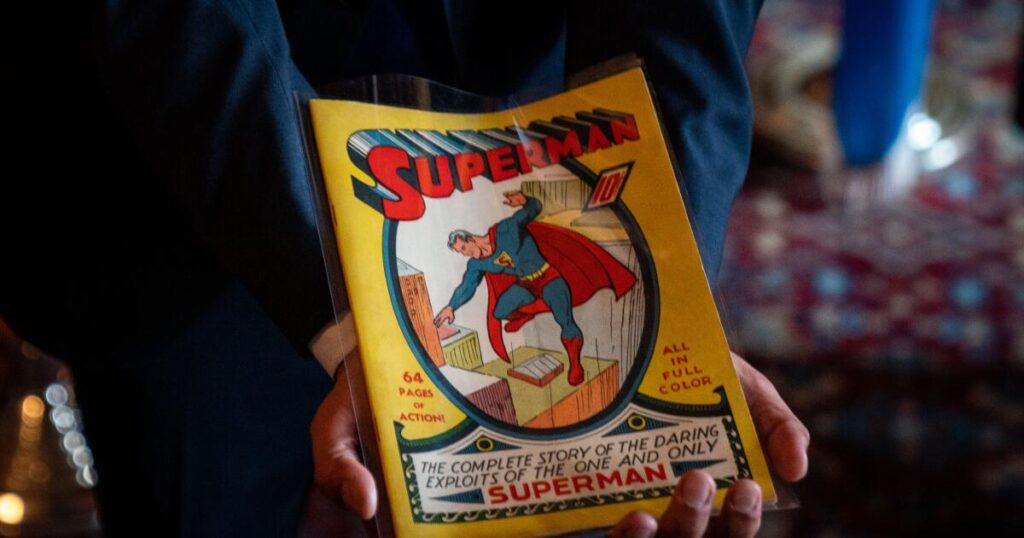 ‘Superman’ comic found in a California attic sells for record $9.12 million at auction