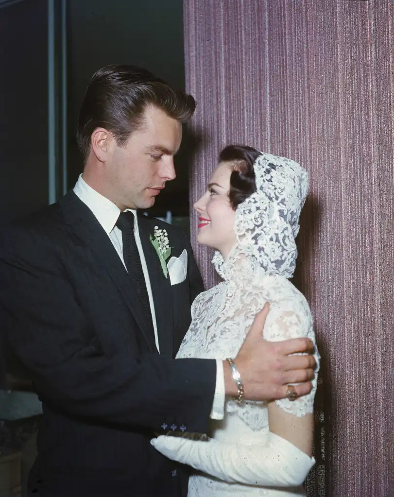 Robert Wagner and Natalie Wood on their wedding day in 1957