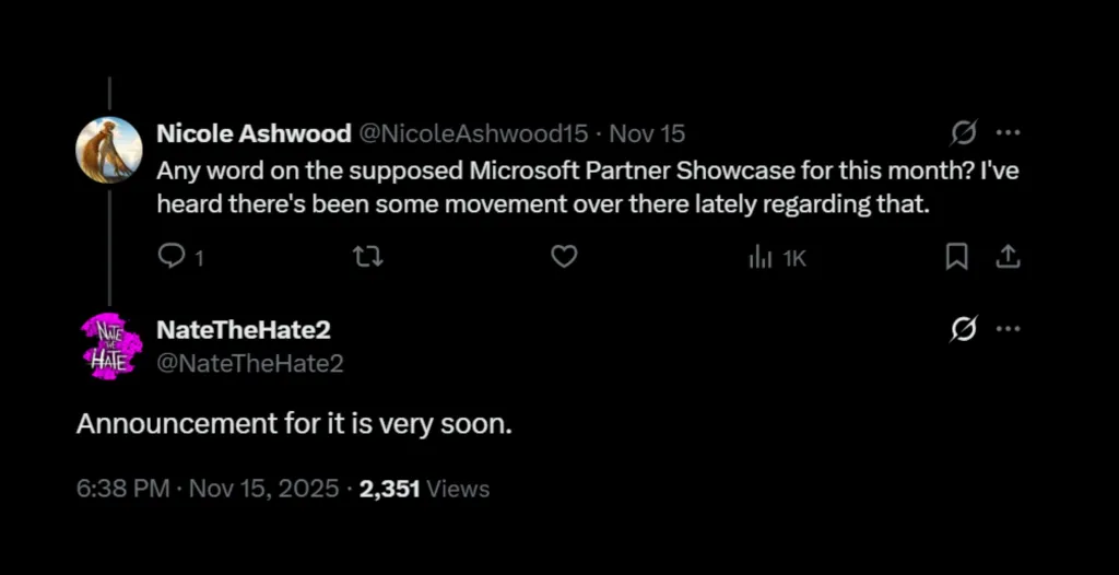 Xbox Showcase November 2025 Leak