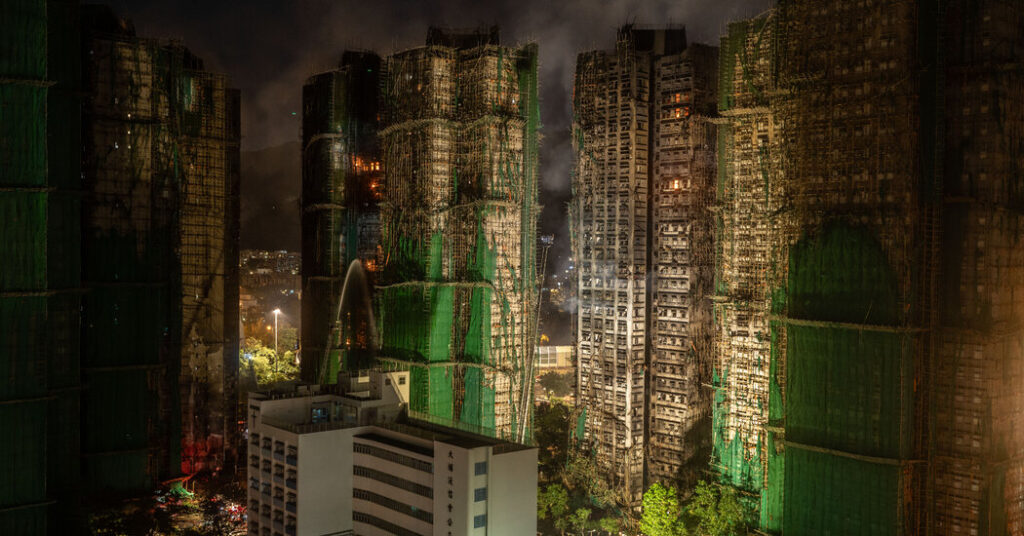 Hong Kong Contractors Used Unsafe Netting at Fire Site, Officials Say