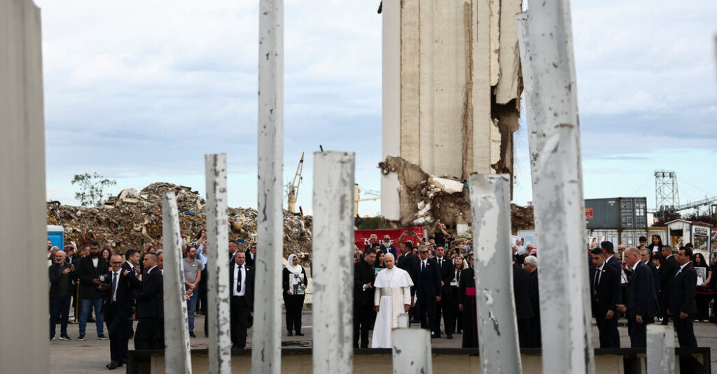Thousands Greet Pope Leo in Lebanon, as He Prays at Beirut Blast Site