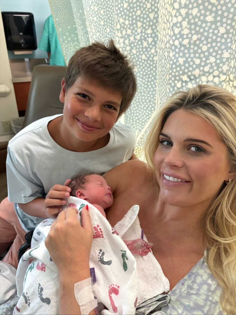 Madison LeCroy, son Hudson, and baby Teddi