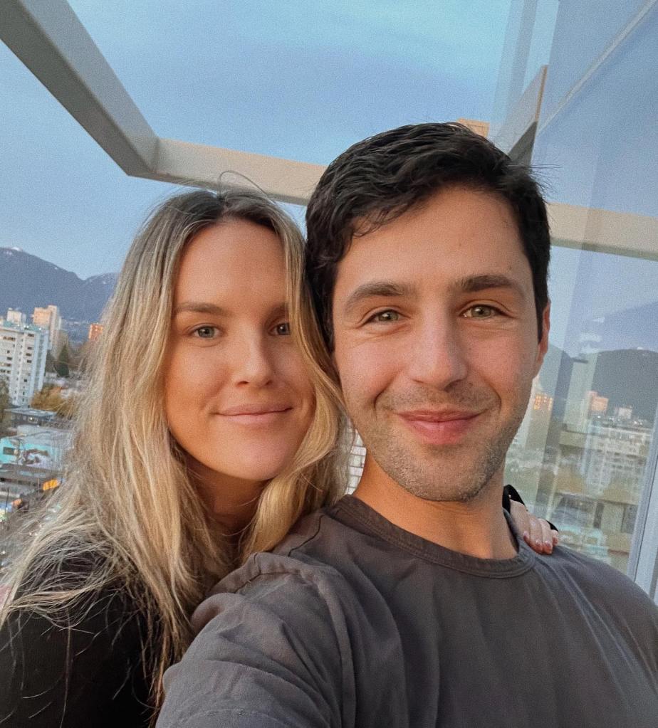 Josh Peck and wife Paige O'Brien taking a selfie.