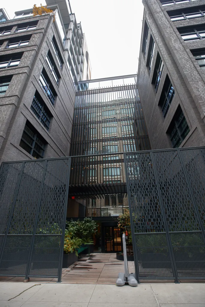 Exterior of the pet-friendly apartment building at 547 West 47th Street.