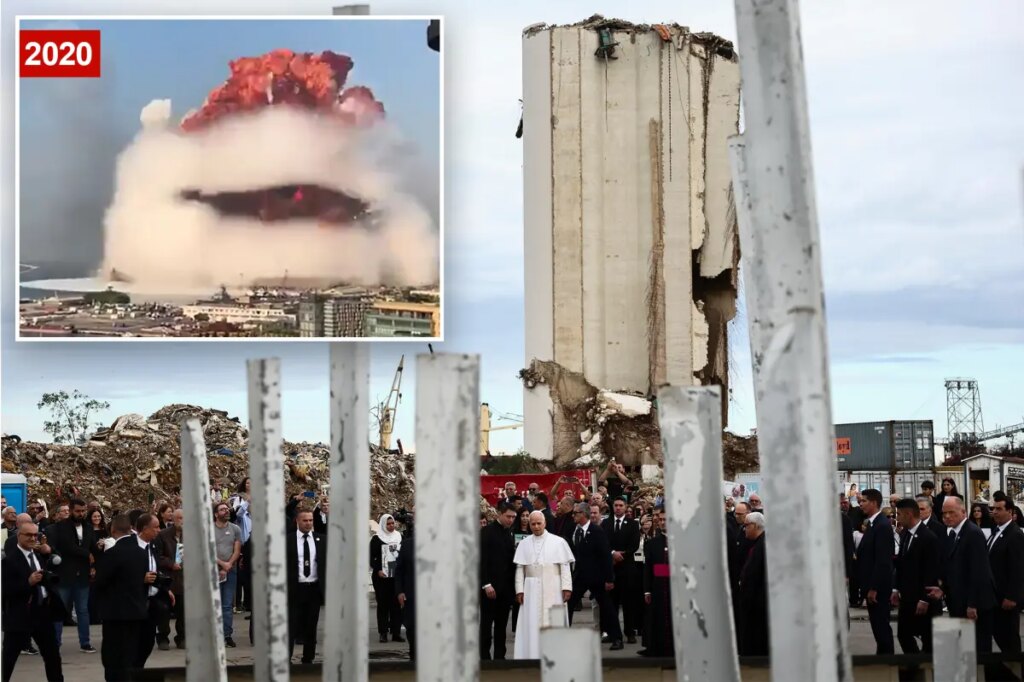 Pope Leo XIV prays at site of 2020 Beirut port explosion, consoles relatives of victims on last day of trip
