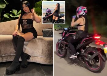 Scantily clad biker influencer  known for hands-free stunts killed in a horrific crash