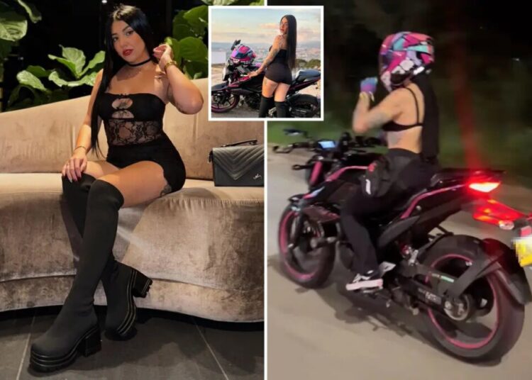 Scantily clad biker influencer  known for hands-free stunts killed in a horrific crash