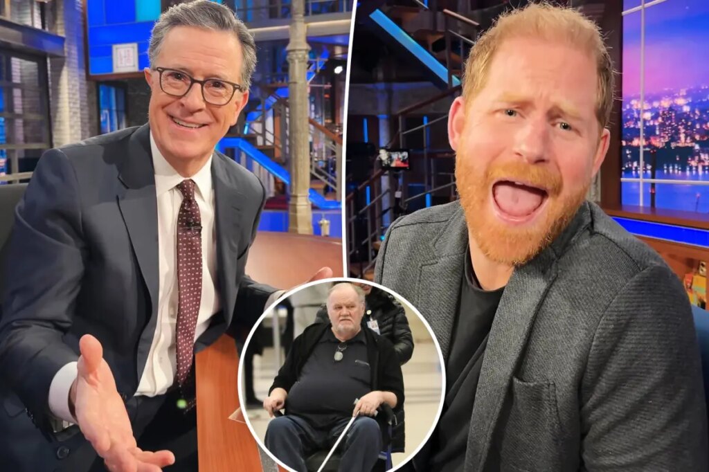 Meghan Markle shares ‘embarrassing’ clip of Prince Harry and Stephen Colbert amid dad’s ICU stay