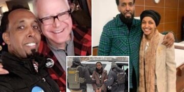 Photos emerge of Somali illegal migrant fraudster with Minnesota Gov. Tim Walz, Rep. Ilhan Omar