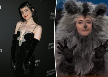 ‘SNL’ star Sarah Sherman dresses up as the viral drunk raccoon in chaotic ‘Weekend Update’