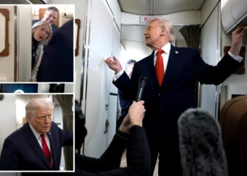 Hilarious moment Trump interrupted by Air Force One bathroom door swinging open: ‘Come on out!’