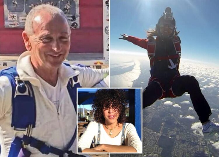 Skydivers plunge to their death after parachutes tangled in mid-air